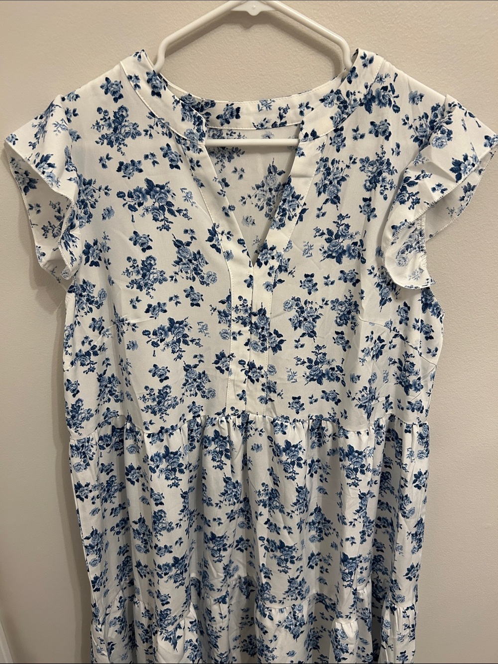 SHEIN Floral Notched Neck Mini Dress